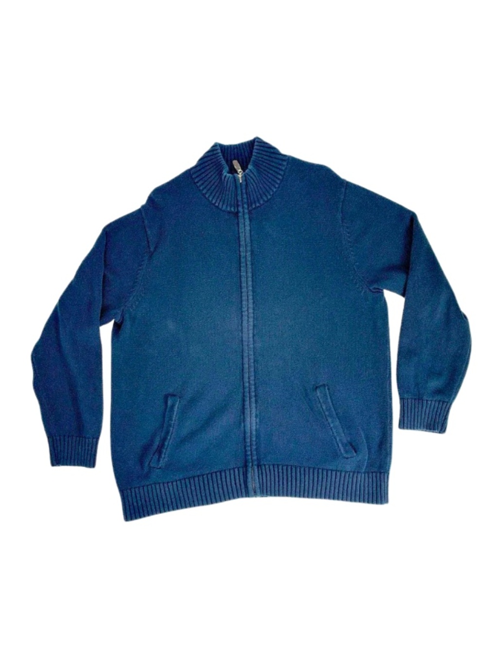 L.L.Bean Men's Cotton Zip-Up Vintage Sweater XL Winter Preppy Minimalist